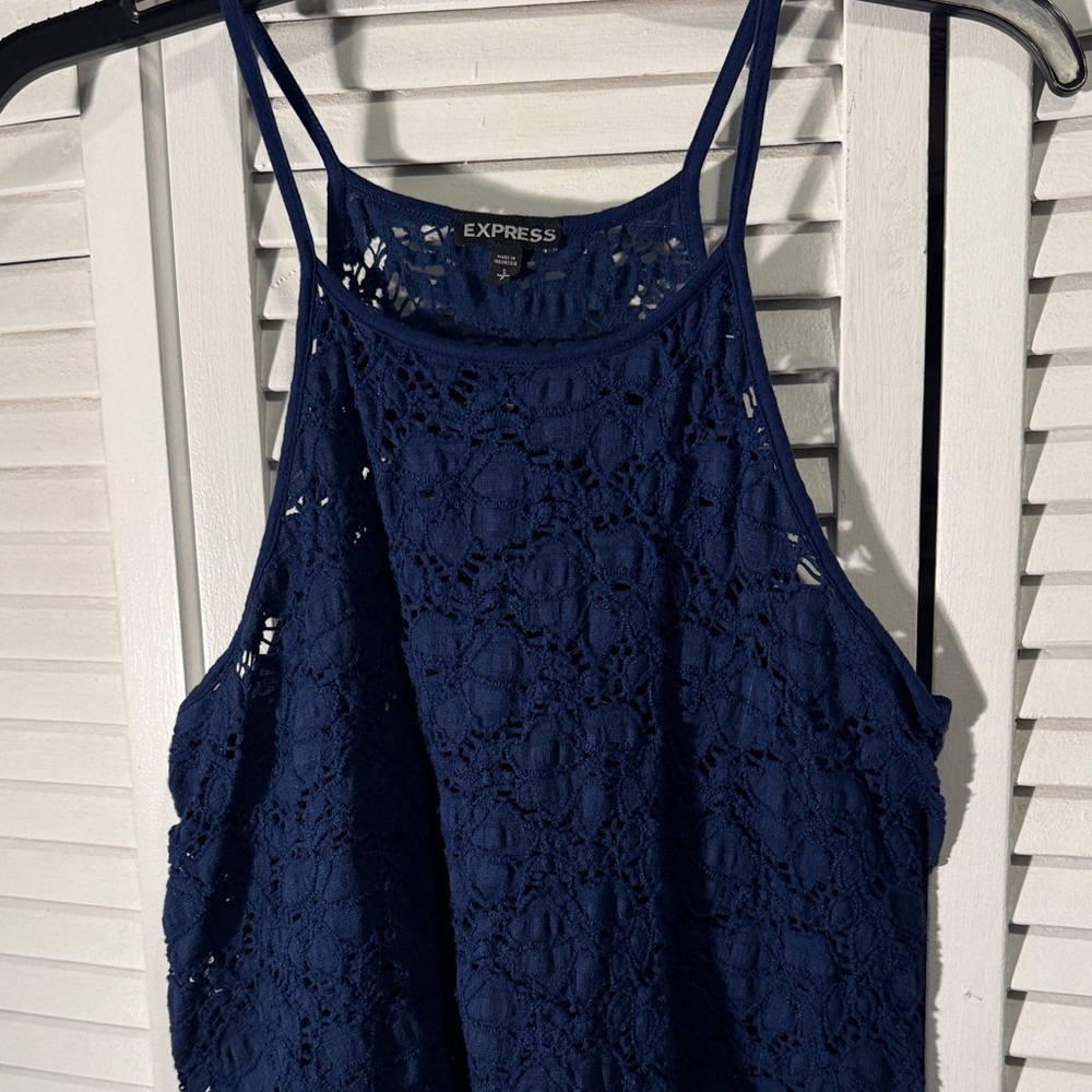 Express Deep Blue Lace Camisole